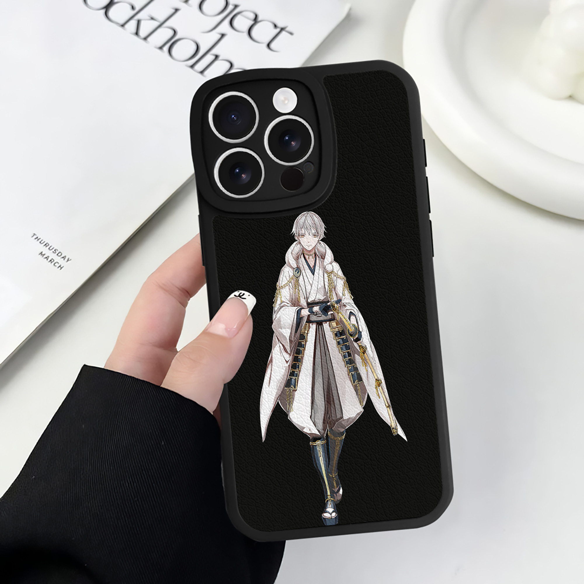 （画像用） 刀剣乱舞 Touken Ranbu 【iPhone 16シリーズ対応】シリコンスマホケース（レザー調） 材質：シリコン